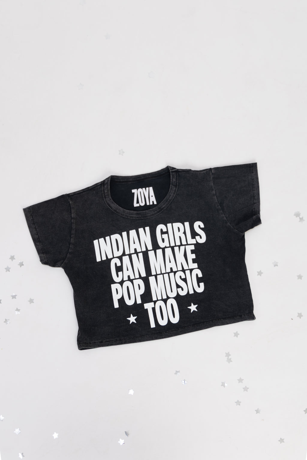 Indian Girls Can Make Pop Music Too – Acid Wash Crop Top