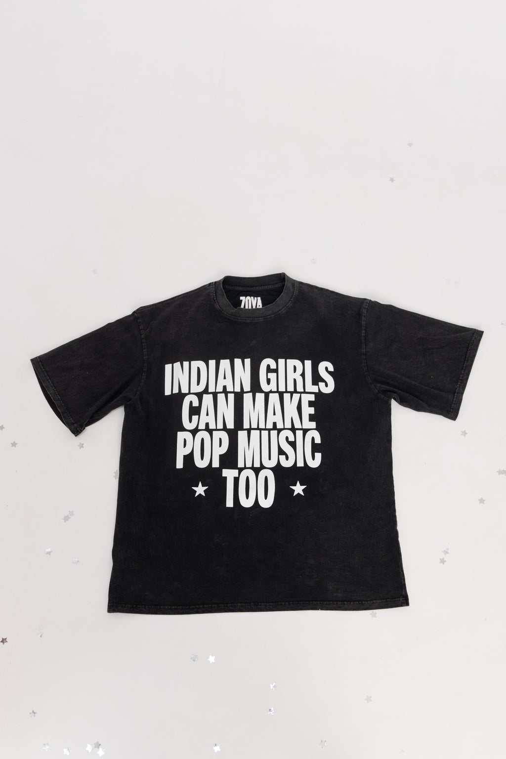 Indian Girls Can Make Pop Music Too – Acid Wash Oversized Tee