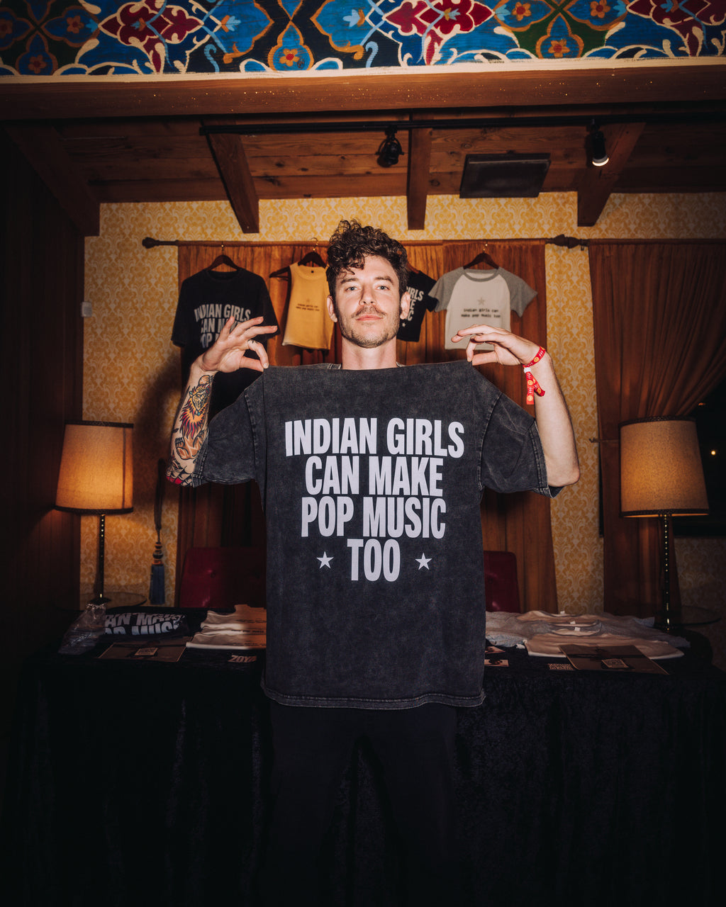 Indian Girls Can Make Pop Music Too – Acid Wash Oversized Tee