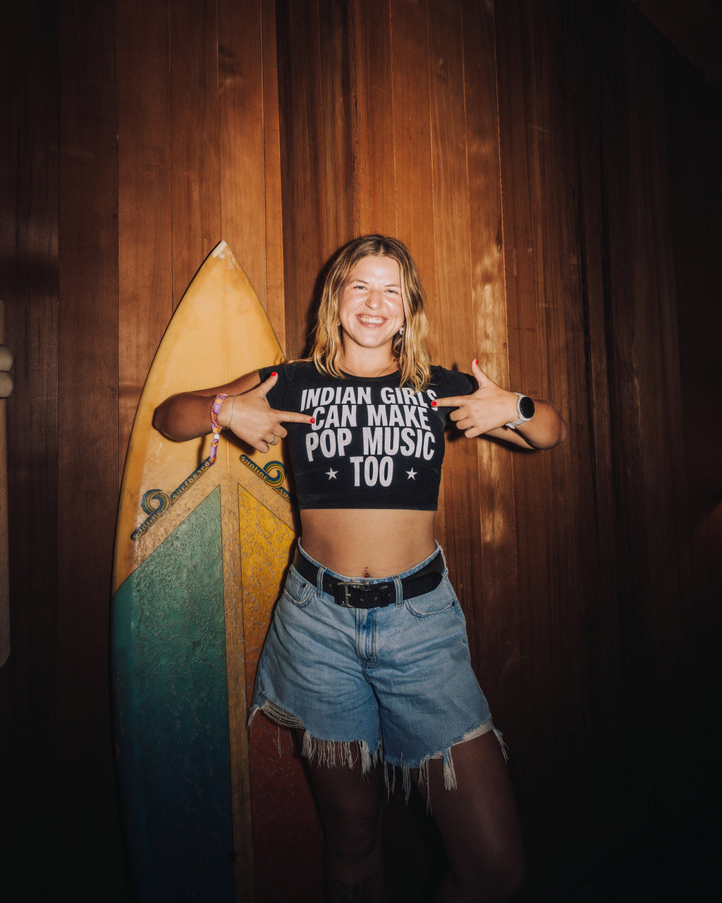 Indian Girls Can Make Pop Music Too – Acid Wash Crop Top