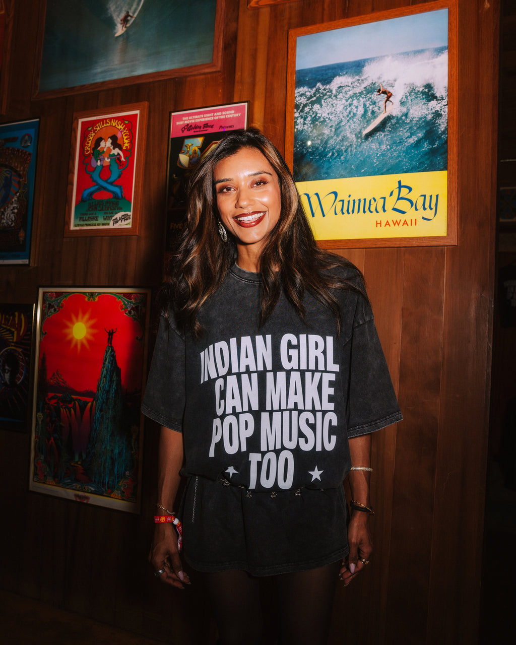 Indian Girls Can Make Pop Music Too – Acid Wash Oversized Tee